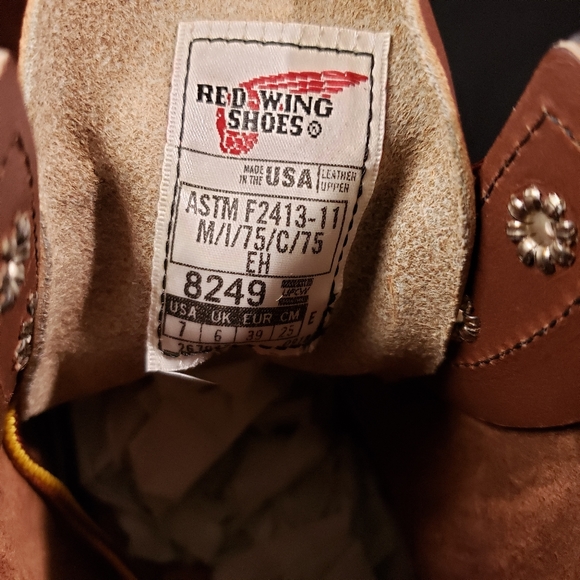 Red Wing Shoes Men's Brown Leather Boots 8249 New - Picture 10 of 14